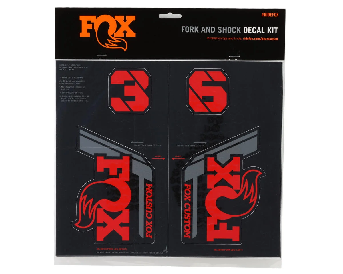 Fox Suspension Custom Decal Kit (Red) (All Models Except Step Casts) - view 2